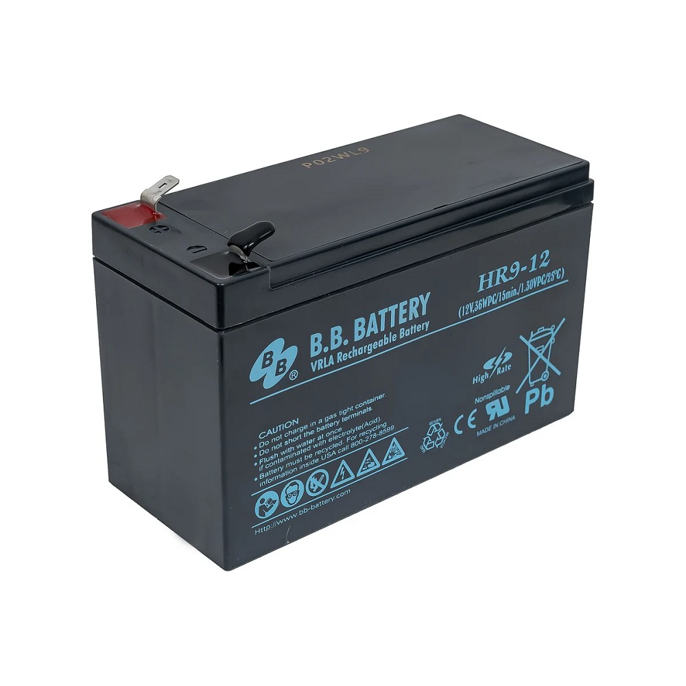 АКБ B.B. Battery HR 9-12 (12В 9Ач) 216Вт/блок, ДхШхВ 151x65x94 мм, масса 2.75 кг, клеммы F2 {Б0004674}
