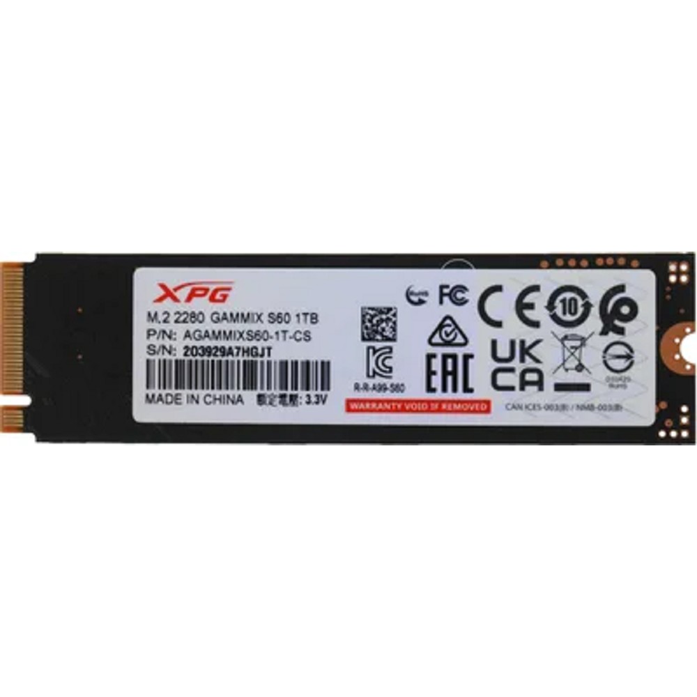 A-DATA SSD 1Tb GAMMIX S60 BLADE,M.2(22x80mm), NVMe, PCIe 4.0 x4, 3D NAND, AGAMMIXS60-1T-CS